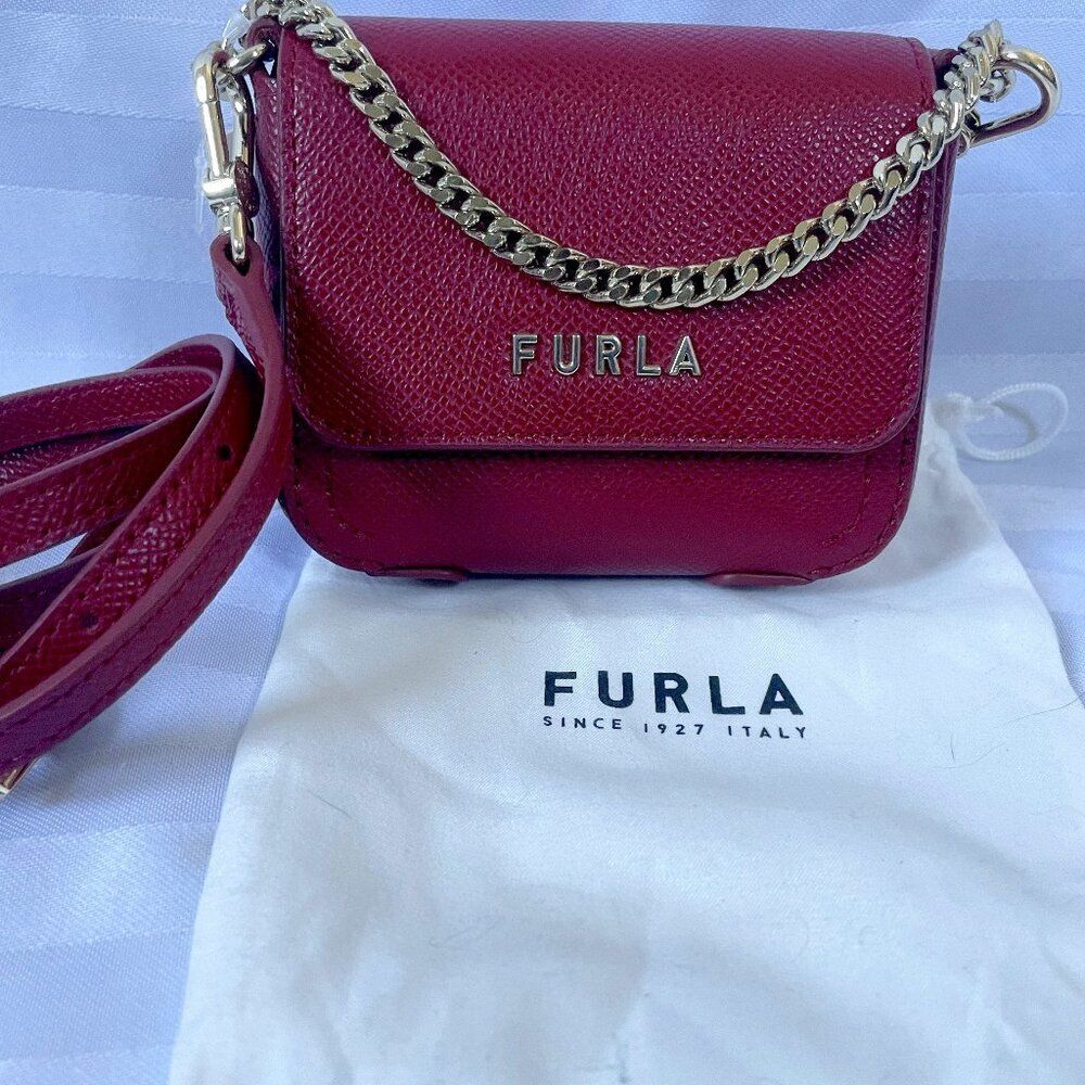 NWT FURLA Maya Leather Mini Bag CABERNET 